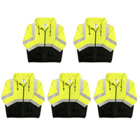 Safety Main 05LWJYB Lightweight Jacket, Class 3, Hi-Vis Yellow with Black Bottom, Pack of 5 Enviro Safety Products