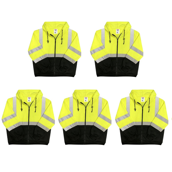 Safety Main 05LWJYB Lightweight Jacket, Class 3, Hi-Vis Yellow with Black Bottom, Pack of 5 Enviro Safety Products