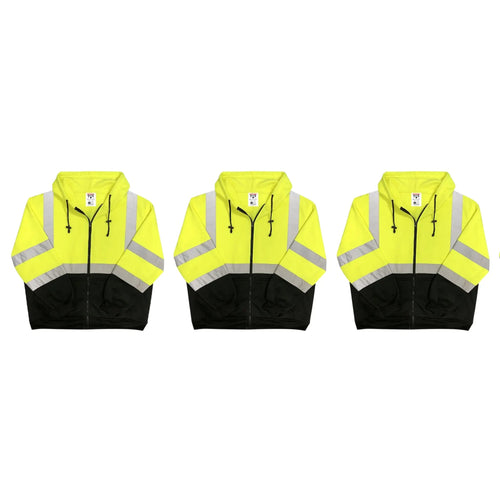 Safety Main 05LWJYB Lightweight Jacket, Class 3, Hi-Vis Yellow with Black Bottom, Pack of 3 Enviro Safety Products