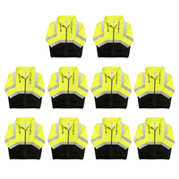 Safety Main 05LWJYB Lightweight Jacket, Class 3, Hi-Vis Yellow with Black Bottom, Pack of 10 Enviro Safety Products
