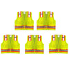 Safety Main 05TTSYZ Surveyor Vest, Class 2, Solid Front, Mesh Back, Hi-Vis Yellow, Pack of 5