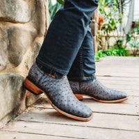 Soto Boots Soto Boots Mens Out of the Wild Black Ostrich Print Boots H50031