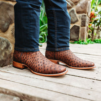 Soto Boots Soto Boots Mens Out of the Wild Cognac Ostrich Print Boots H50031