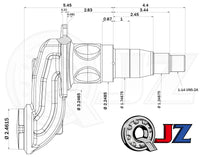 Spindle #42 - 4" Drop - 5-Bolt Flange - 5,200-7,000 lbs Trailer Axle