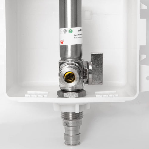 1/2" PEX Expansion (F1960) Inlet, Dishwasher Outlet Box, with Stainless Steel Hammer Arrestor Plumbingsell