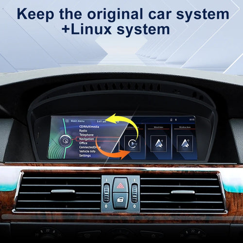 8.8"Touch Screen Display For BMW 3/5 Series E60 E61 E90 E91 CCC CIC 2005-2012Wireless Carplay Android Auto Car Multimedia Player