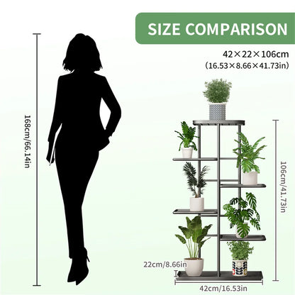 Plant Shelves Iron Potted Flower Plant Stand Rack Multiple Flower Pot Holder Shelf Indoor Outdoor Planter Display Organizer