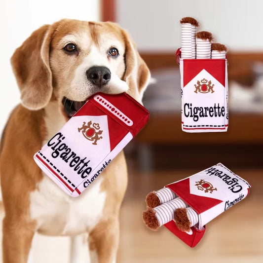Cigarettes Dog Toy Imitation Cigar Chew Toy Interactive Funny Squeaky Cigar Plush Toy For Pet Chewing Teething Grinding Training