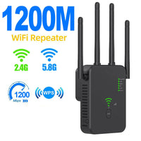 WiFi Repeater 1200Mbps - Dual Band Signal Booster & Range Extender