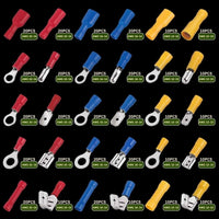 280PCS Insulated Cable Connector Electrical Wire Crimp Spade Butt Ring Fork Set Ring Lugs Rolled Terminals Assorted Kit