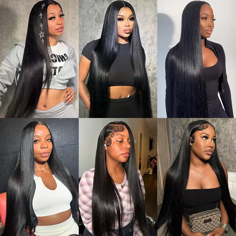 250Density 30 inch Glueless Wigs Human Hair  13x6 Straight HD Lace Front Wig Human Hair 7x6 Glueless Bone Straight Wig For Women