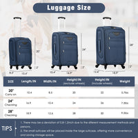 Softside Luggage Expandable 5 Piece Set Suitcase with Duffel Bag Upright Spinner Softshell Lightweight Luggage Travel Set