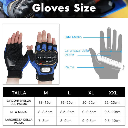 Motorcycle Gloves for Men Women Half Finger Glove Moto Fingerless Riding Protective Gear Gloves Motorbike ATV MTB Racing  Gloves