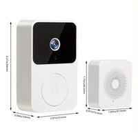 Video Doorbell, Doorbell Camera Wireless Use Two-Way Talk, Wi-Fi, HD, Night Vision, App Remote Control, Easy Installation