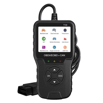 Battery Tester Auto Accessories Code Reader T06 Multi-language Support OBD2 Scanner Check Engine System Car Diagnostic Tool
