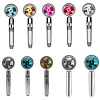Turbo Propeller Water Saving Shower Head and Holder High Preassure Showerhead Rainfall with Fan Bathroom Accessories