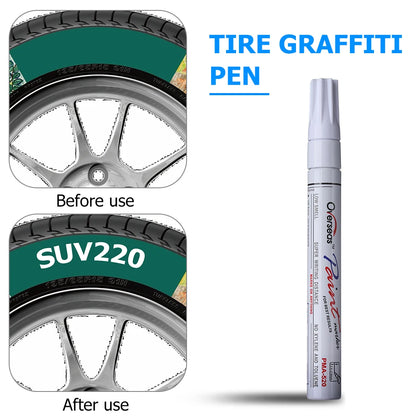 Oily Painting Pen Auto Rubber Tyre Polishes Paint Cleaner Car Wheel Tire Metal Permanent Marker Graffiti Touch Scratch Wet Wax