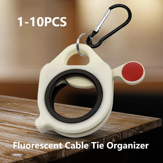 1-10PCS Fluorescent Cable Tie Organizer Plastic Cable Tie Holder Portable Electrical Wire Ties Organizer Storage Tool Bag