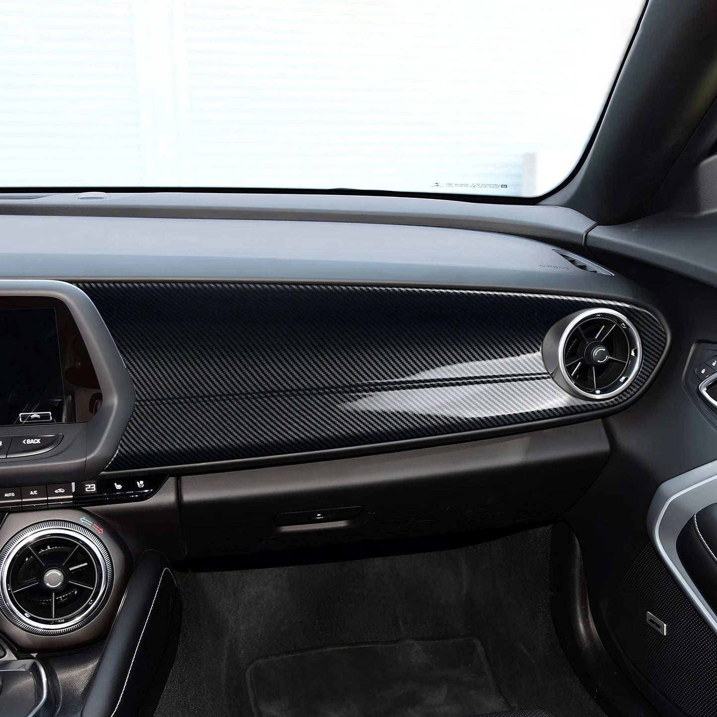 Car Copilot Center Control Panel Sticker ABS Carbon Fiber Decal Interior Trim Cover for Chevrolet Camaro 2016 - 2024 Accessories