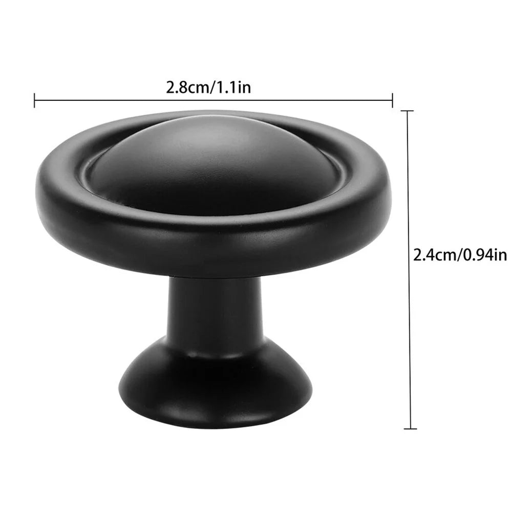 10Pcs Black Cabinet Door Pull Knobs Kitchen Cupboard Drawer Handle Hardware Round High Quality  Aluminum Alloy Handles