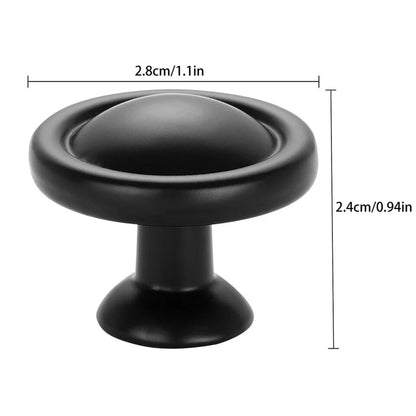 10Pcs Black Cabinet Door Pull Knobs Kitchen Cupboard Drawer Handle Hardware Round High Quality  Aluminum Alloy Handles