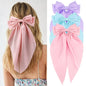 Hair Bows for Women Girls 3Pcs White Pink Black Silky Satin Large Bows Hair Clip Oversized Hair Ribbons Long Tail Big Hair Bows
