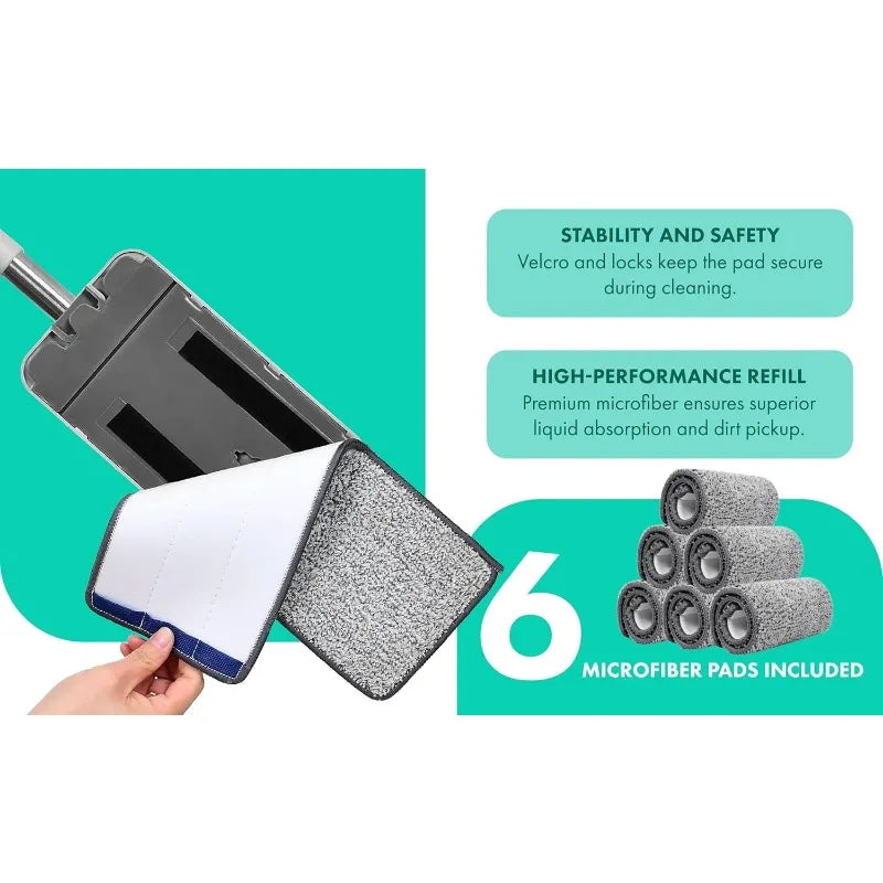 Mop Bucket Set with 12 Microfiber Cleaning Towels and a Cleaning Brush, Mops for Floor Cleaning, Cleaning Tools