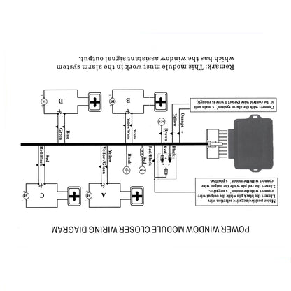 Auto Power Window Control Power Window Closer with Wire Harness Alarm System for 4 Door Cars Accessories