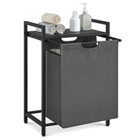 VASAGLE Laundry Hamper, Laundry Basket, Laundry Sorter with A Pull-Out and Removable Bag, Shelf, Metal Frame, 17.2 Gallons
