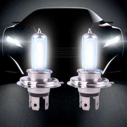 2Pcs/Lot 12V 100W H4 Xenon Gas Super Bright White Car Headlight Light