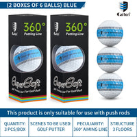 Caiton 6/3pcs golf ball, three-layer PU putter ball, 360° aiming line putter ball, making your putt more accurate and stable
