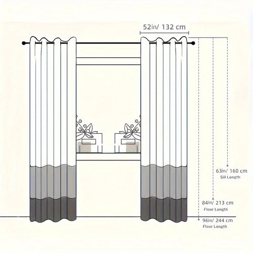 2Pcs Golden Wave &Circle Blackout Curtains Thermal Insulated Light Filtering Drapes with Grommet Top  Living Room Bedroom