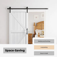 36in x 84in Sliding Barn Door and 6.6FT Hardware Kit Included, White Interior Slide Door Slab Covered with PVC Surface