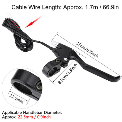 1 Pair Bicycle Lever Set Durable 2 Wires Left & Right E bike Bicycle Electric Brake Lever Replacement Parts