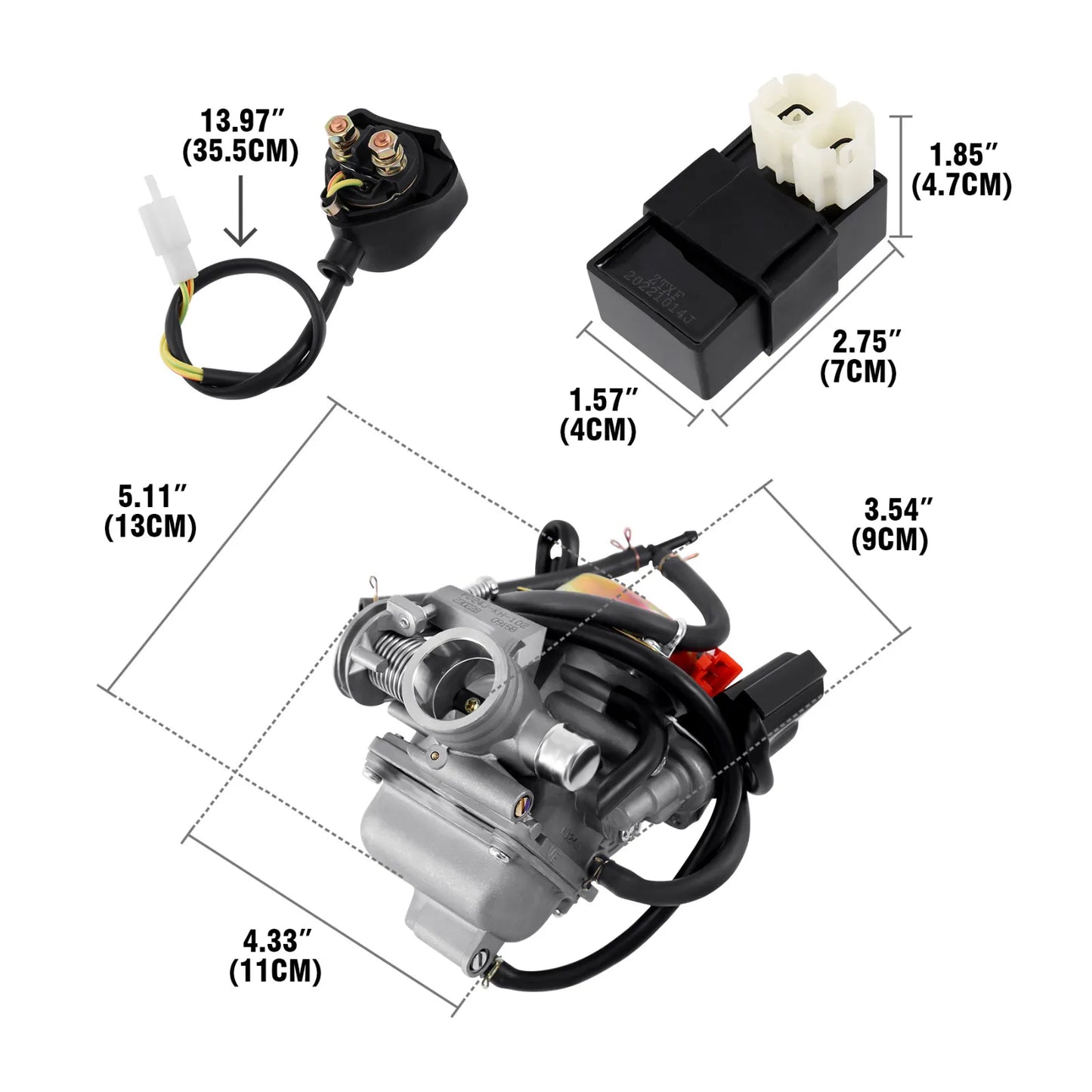 Samger Scooter 150CC 4 Stroke Engine GY6 11inch Long Shaft Air Cooling Motorcycle Go Kart Moto Motor CVT ATV Complete Engine