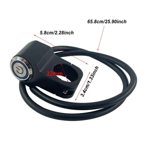 Motorcycle Handlebar Switches Turn On/Off Control Push Button For Motorcycles Waterproof Handlebar Mount Head Light Turn