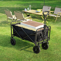 JHK Outdoor Collapsible Foldable Garden Beach Cart Large Capacity Wagon Cart Utility Grocery Wagon for Shopping Sports Camping