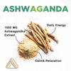 Organic Ashwagandha Capsules 1950mg - with Black Pepper, Helps Relaxation, Mood, Energy, Immunity, Antioxidant, Gluten Free