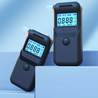 Digital Alcohol Breathalyzer with 5 Mouthpieces LCD Display Portable Breathalyzer Alcoholometer for Personal & Professional Use