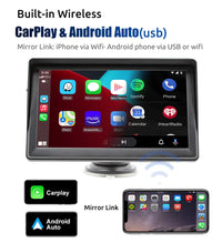 Portable Car Radio Multimedia Video Player Wireless CarPlay Android Auto 7inch Touch Screen With AUX FM For Rear View Camera ﻿