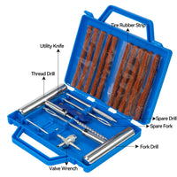 Portable Car Tire Repair Kit 23Pcs DIY Easy Repair Tyre Puncture Repair Tool For Car Motorcycles ATVS Lawnmowers Tractors Trucks
