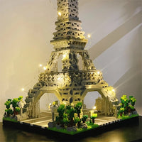 Knew Built Exquisite Paris Eiffel Tower Micro Mini Building Blocks Toys Set: LED Illuminated, Perfect Gift Illuminate Your World