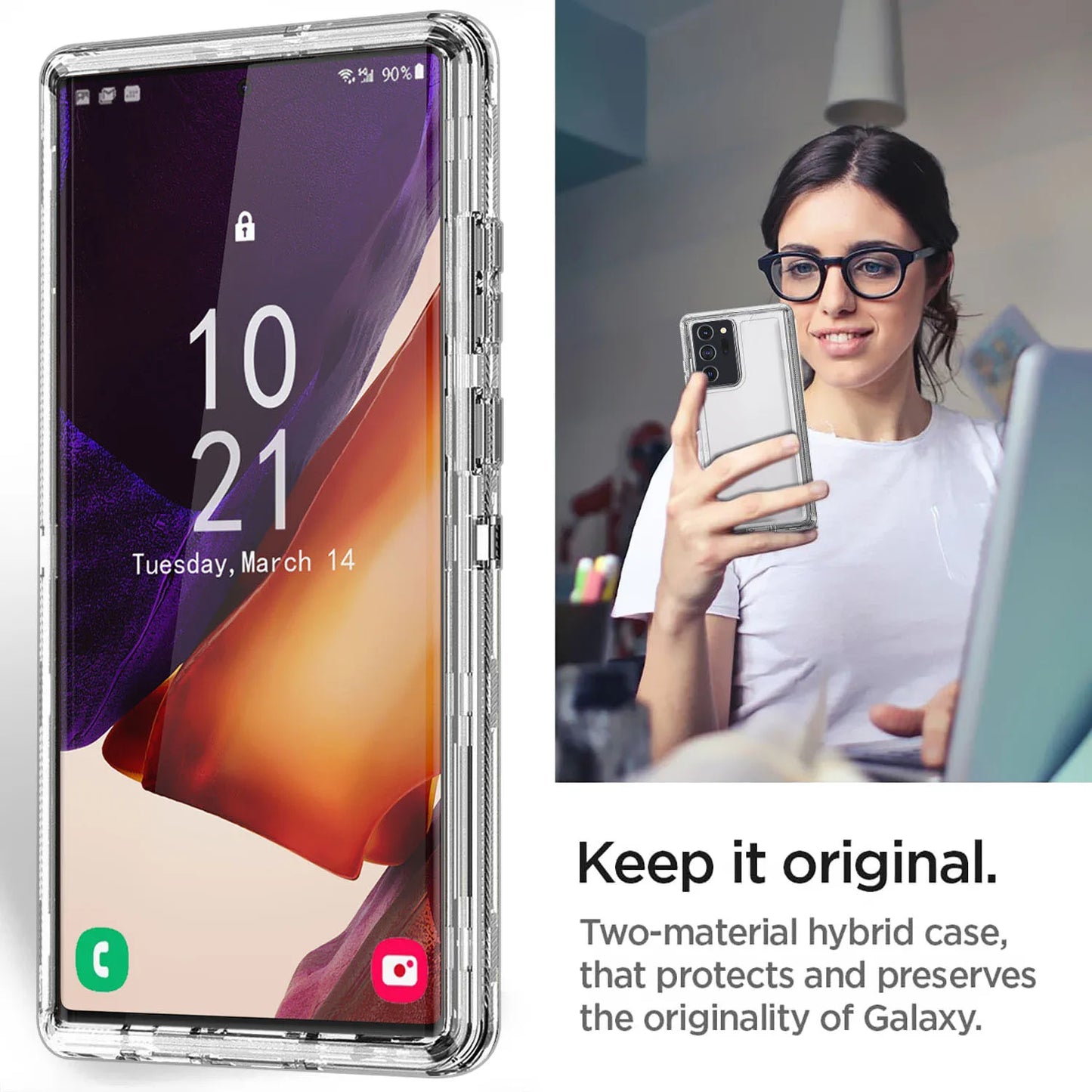 For Samsung Galaxy Note 20/Note 20 Ultra 5G Phone Case Hybrid Rugged Shockproof Protective Heavy Duty Hard Transparent Cover