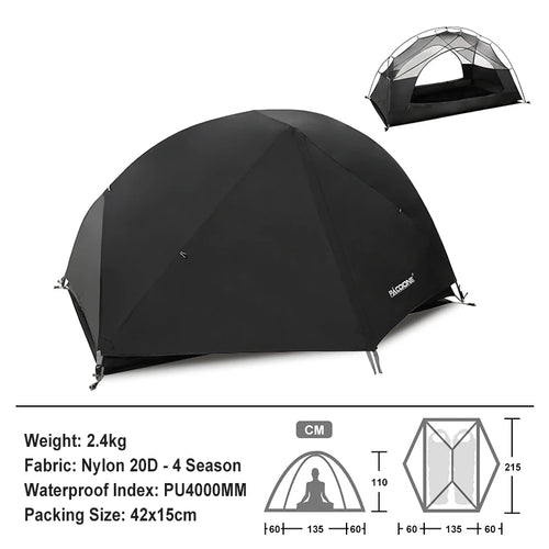 PACOONE Ultralight 20D Nylon Camping Tent Portable Backpacking Cycling Tent Waterproof Outdoor Hiking Travel Tent Beach Tent New