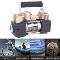 In-Car Portable Car Dual Air Pump 12V 150PSI Electric Tire Inflator Pump Motorcycle Bike Ball Blast Inflatable Car Compressor