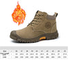 Men's High Top Cotton Boots Winter Thick Velvet Warm Safety Shoes Anti Smashing Anti Piercing Work Safety Boot Steel Toe Shoe