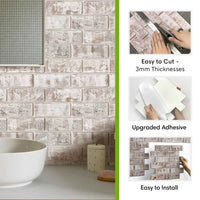 20 pcs 3D Peel and Stick Backsplash, Wall Tiles Self Adhesive, 3D Brick Tile Stickers, Backsplash for Kitchen, Wall Deco