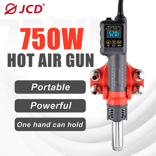 JCD 750W Micro Heat Gun Rework Soldering Air Station LCD Digital Hair Dryer 220V 110V For BGA SMD Hot Air Soldering Tools 8208