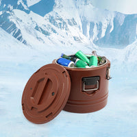 30L Food Warmer, Stainless Steel Food Cooler, Brown Insulated Food Carrier, Commercial Soup Container for Hot or Cold Food