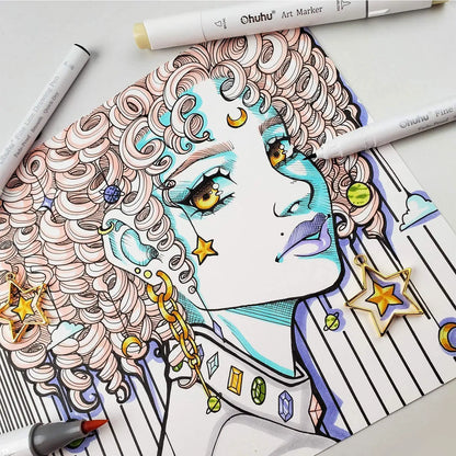 Ohuhu Micro Pen Fineliner Drawing Pens 8 Pack Line Pens Art Colored Pens Fine Point Markers Waterproof Writing Sketching Manga